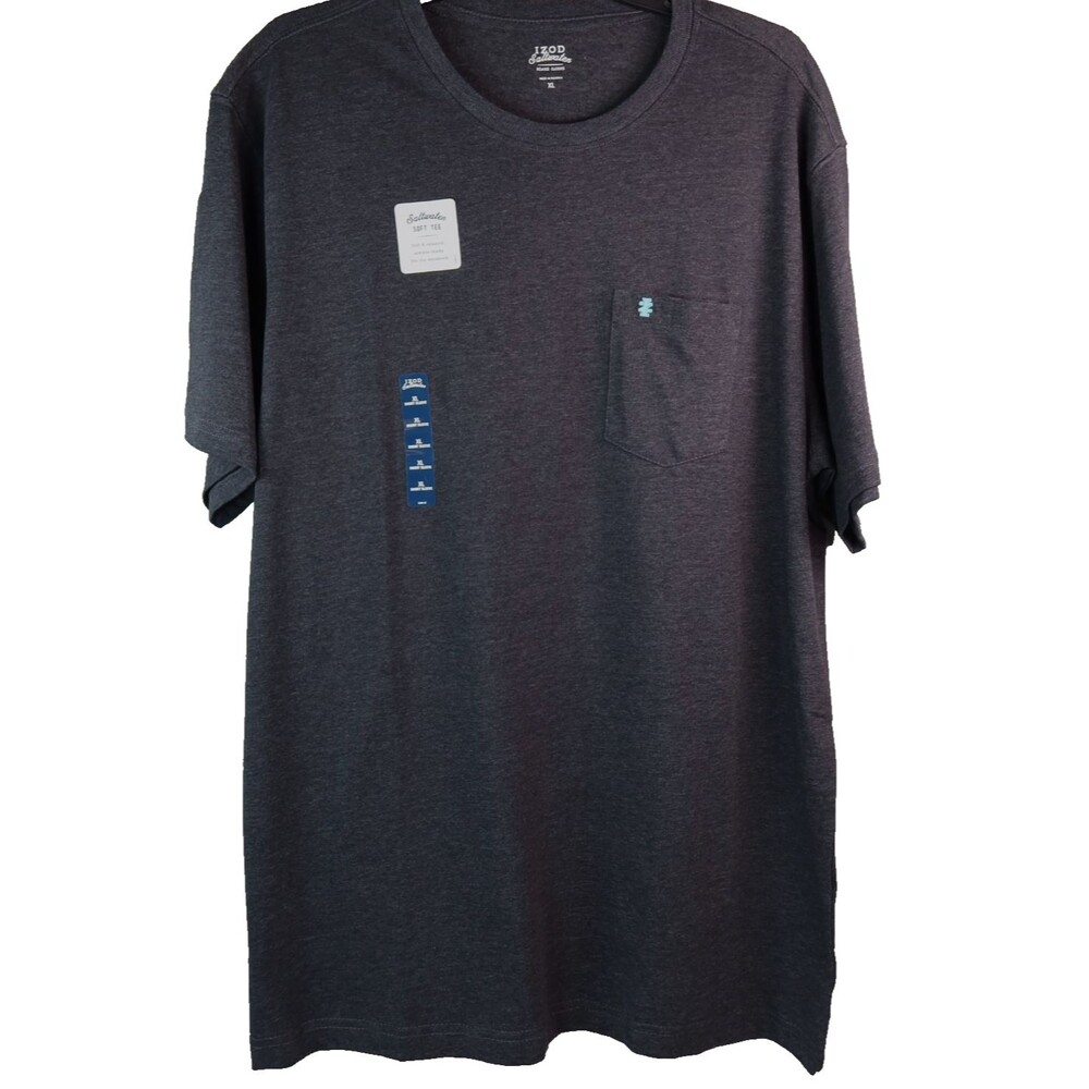 NEW Izod Saltwater Relaxed Classics Soft Tee Pocket T-Shirt Men's XLarge Black